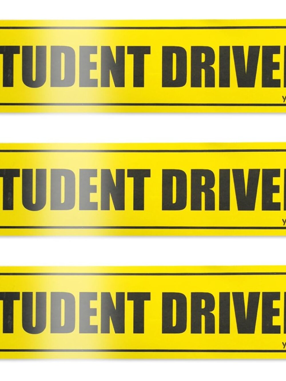 Set of 3 Student Driver Magnet - Reflective Student Sign for Car Safety Vehicle